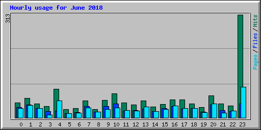 Hourly usage for June 2018