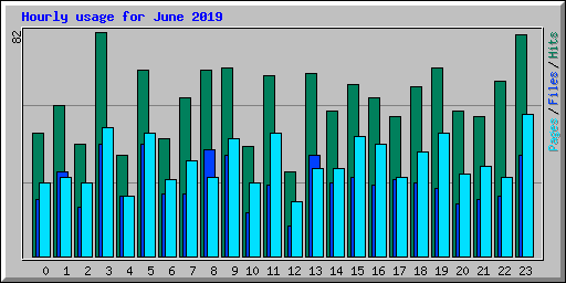 Hourly usage for June 2019