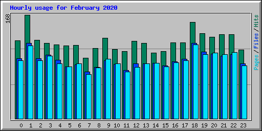 Hourly usage for February 2020